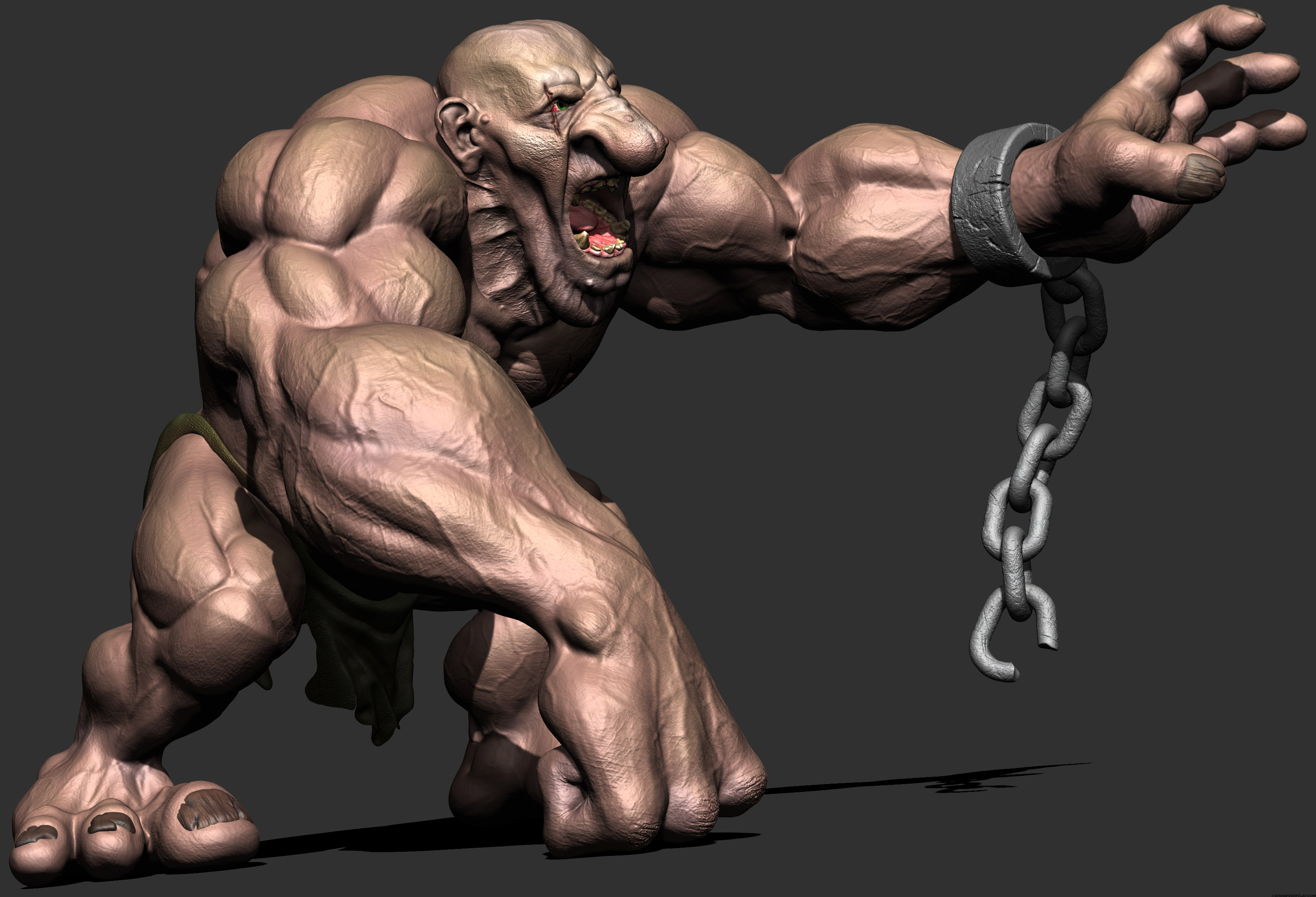 CAVE TROLL 3D MODEL PAINTED 1
