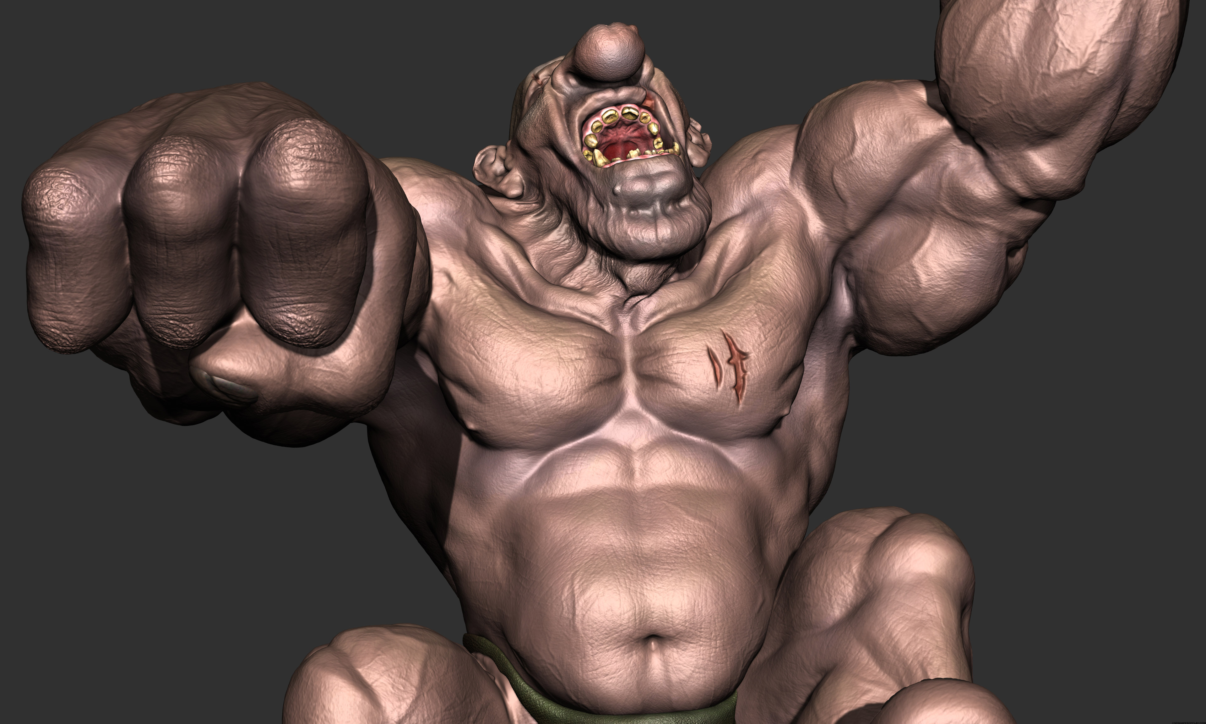 CAVE TROLL 3D MODEL STOMACH